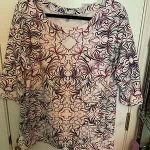 T by Talbots Elegant Patterned Women's Top